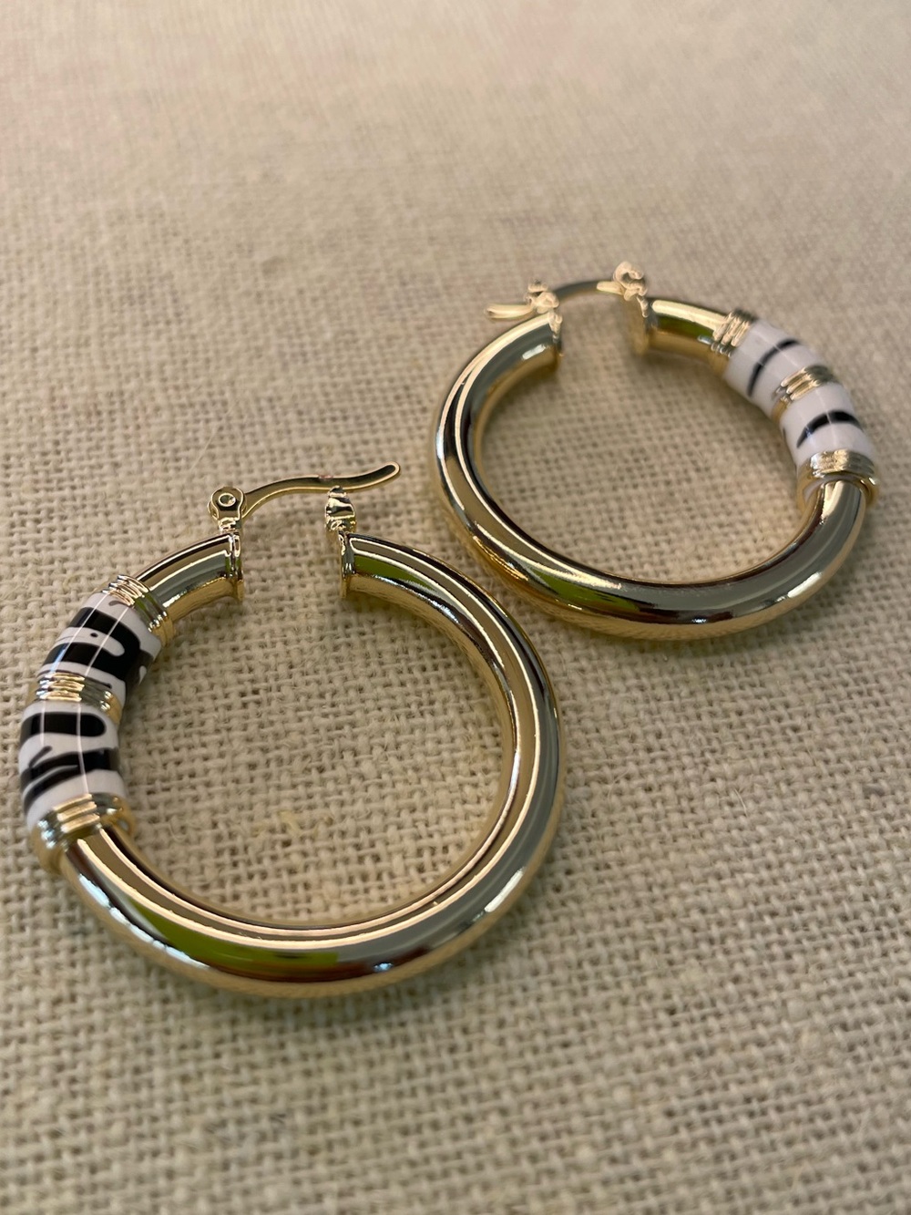 18k Gold Filled Safari Hoop Earrings